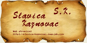 Slavica Kaznovac vizit kartica
